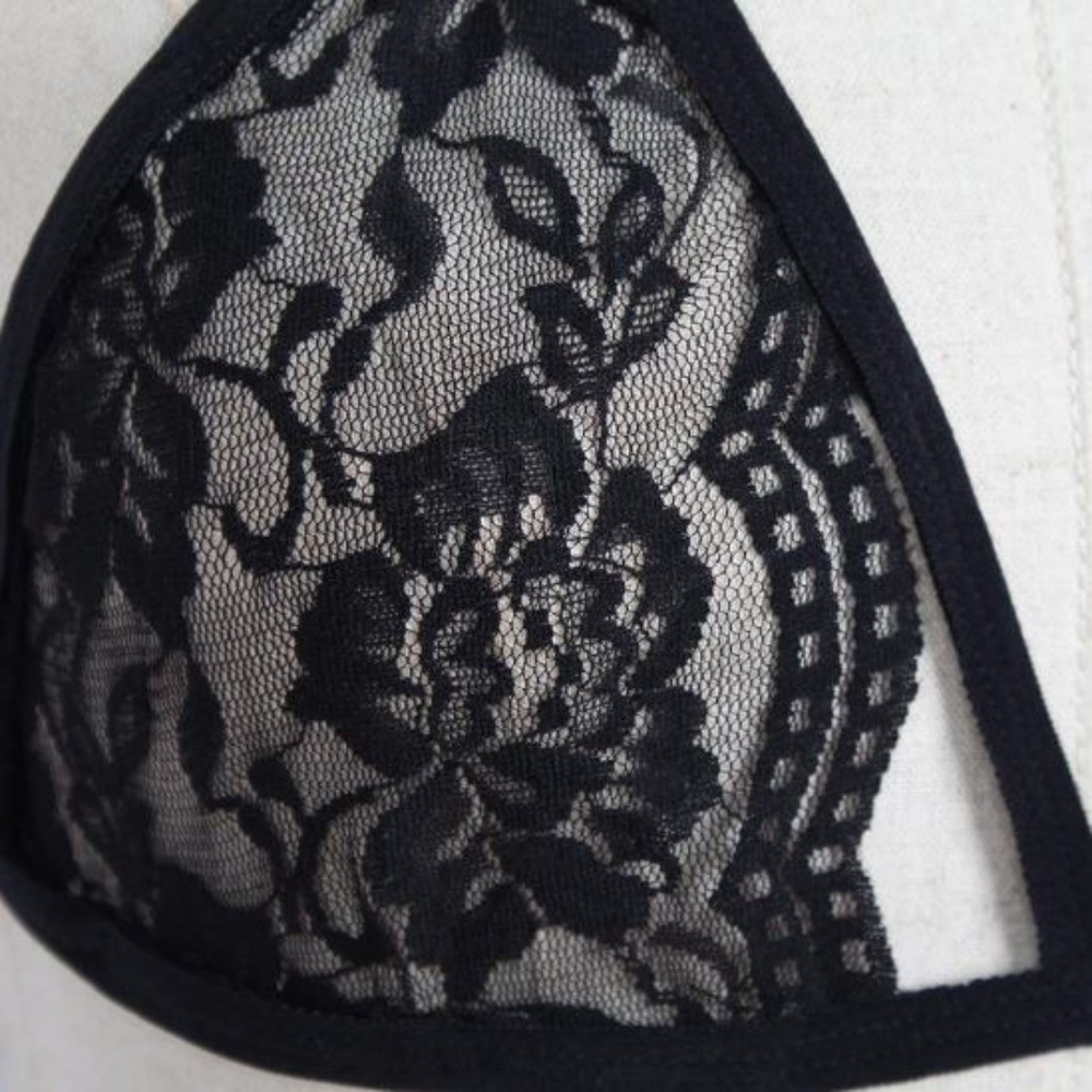 😍 Sexy Delicate Black Lace Cage Bralette - Picture 5 of 8